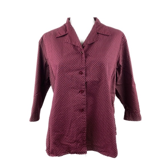 Paul Harris Design Polka Dot Shirt 3/4 Sleeve XL - Picture 1 of 2